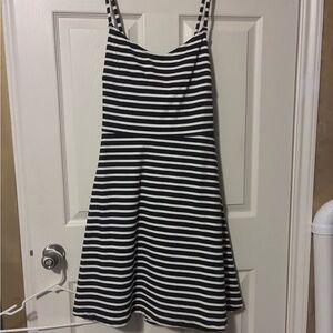 Navy and White Striped Dress